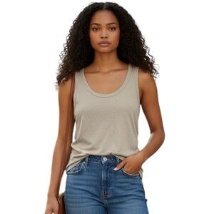 BANANA REPUBLIC Cozy Slub tan cotton blend tank top size Medium